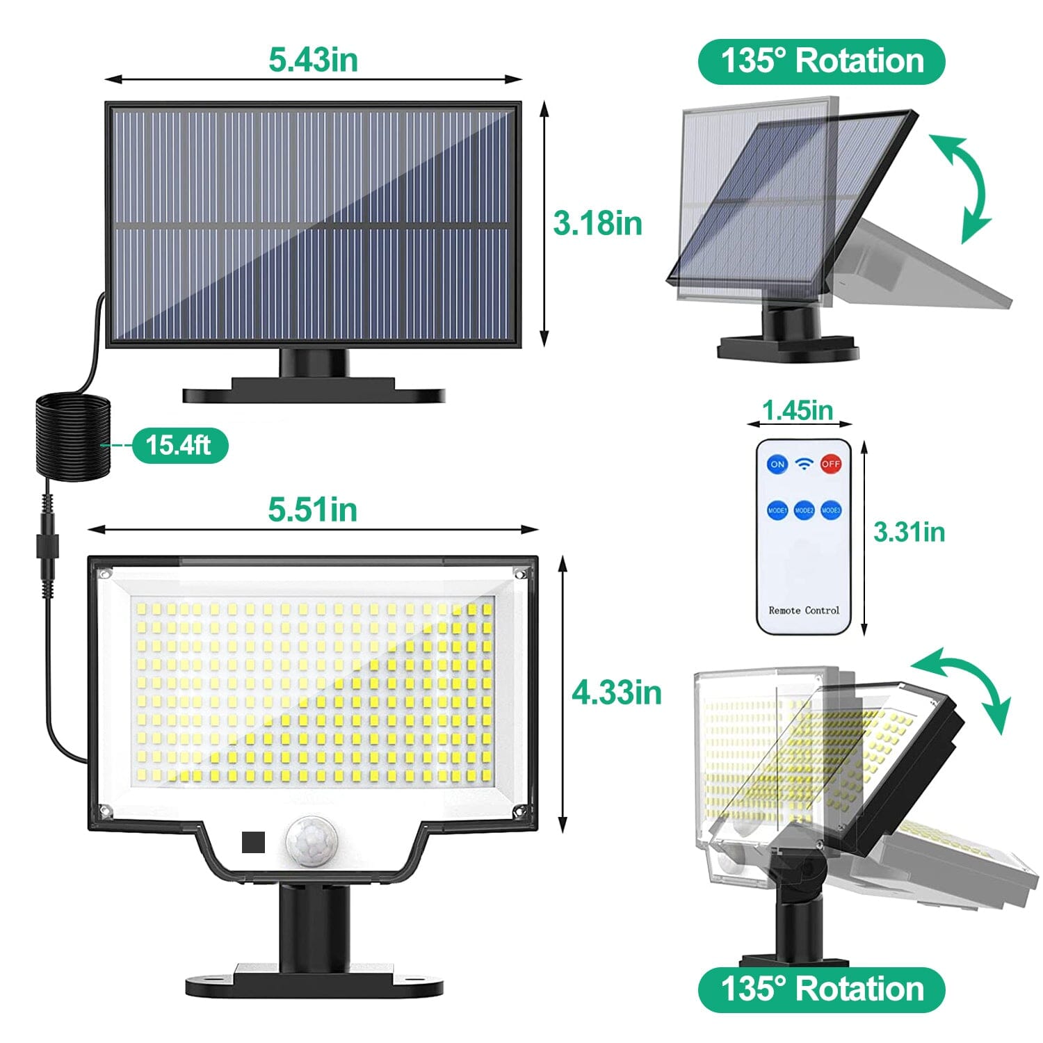 Solar Powered Flood Light Solar IP65 Waterproof Motion Sensor with Remote With Credit Card Cheap Online