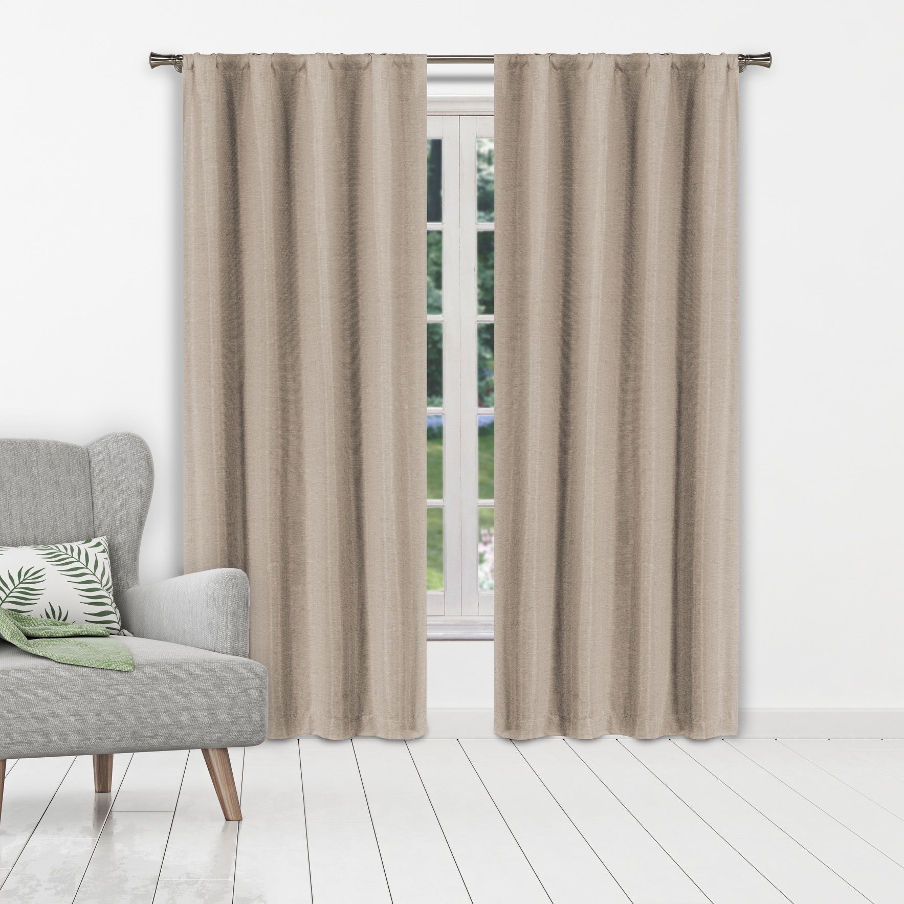 Set of 2: Heavy Solid Textured Blackout Thermal Window Curtain Pair Panel With Credit Card Cheap Online