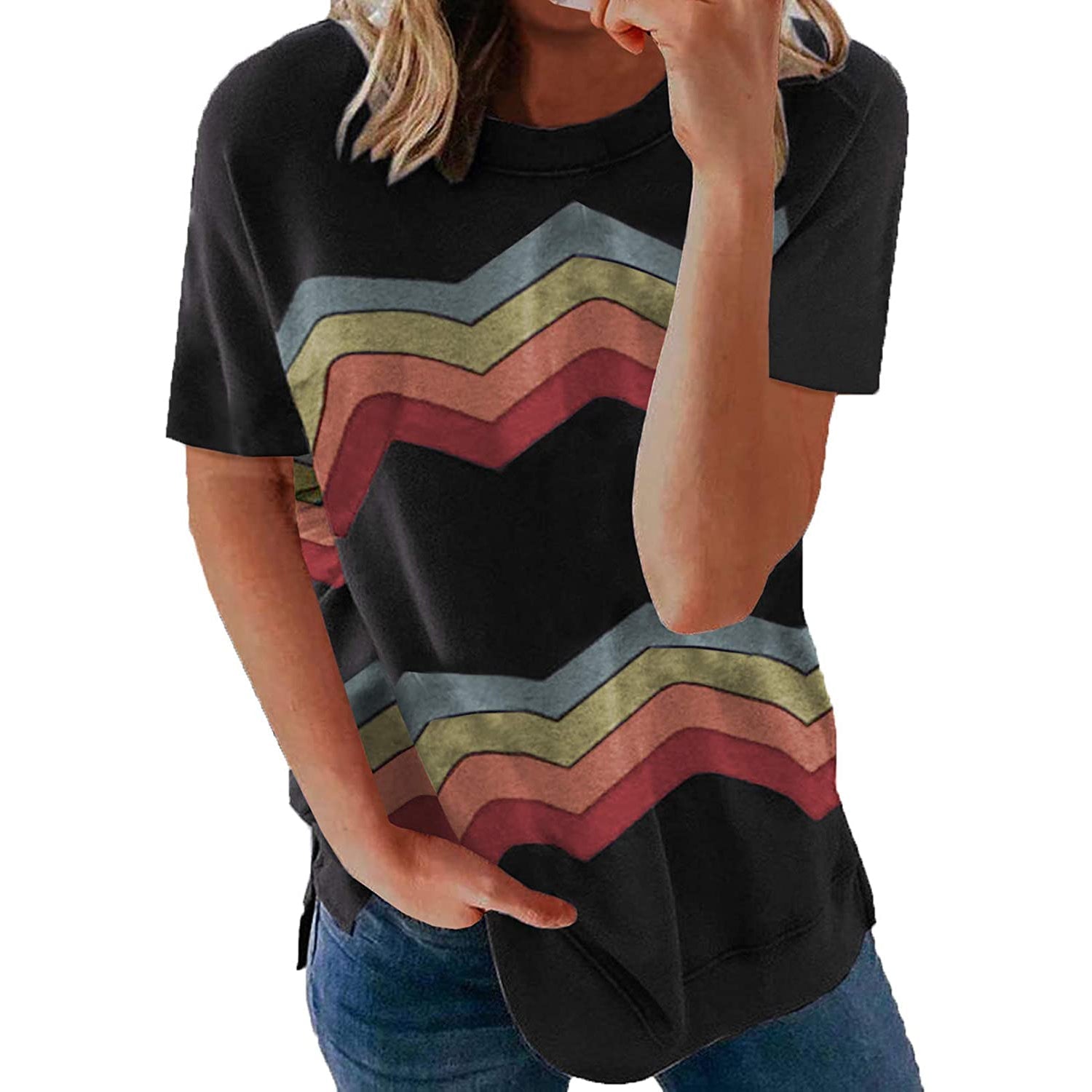 Womens Graphic Crewneck Tee Loose Casual T-Shirt Enjoy Online