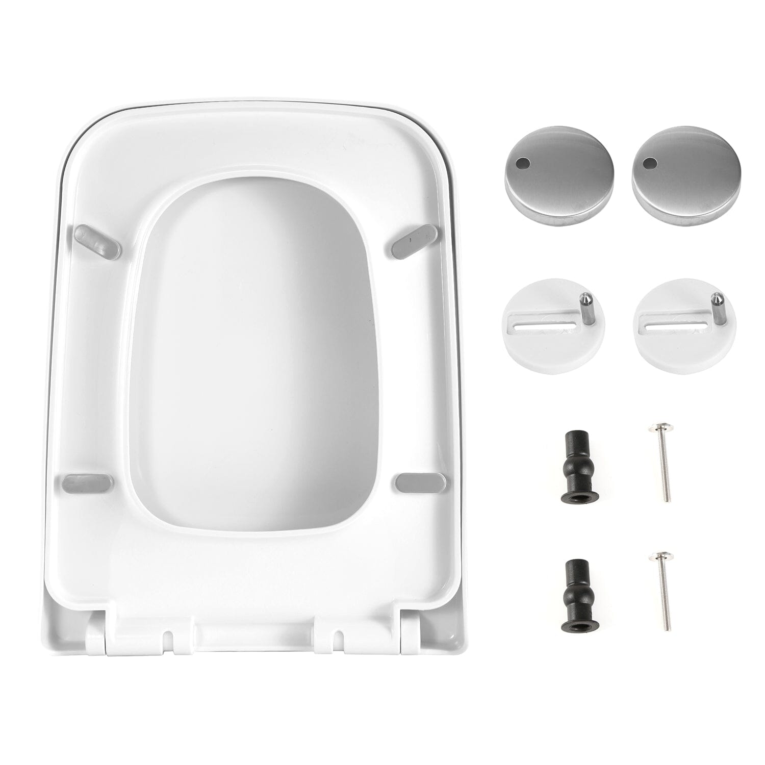 Square Toilet Seat with Grip-Tight Seat Bumpers Marketable Cheap Pice