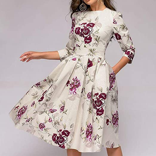 Women's Floral Vintage Dress Sale Visa Payment