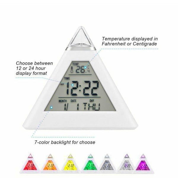 7 Color Changing LED Alarm Clock Cheap View