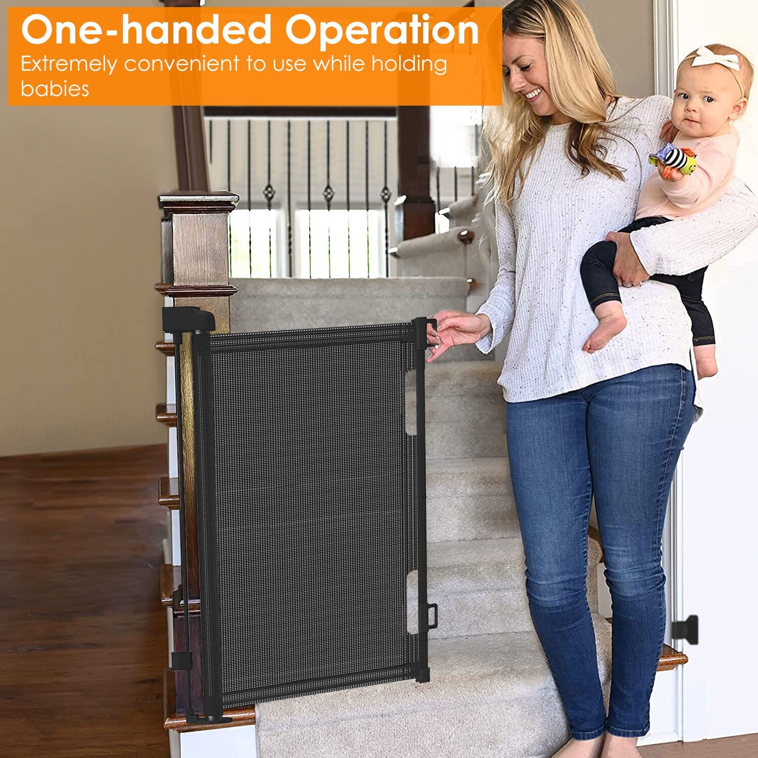 Extra Wide Child Safety Gate Retractable Door Cheap Sale Geniue Stockist