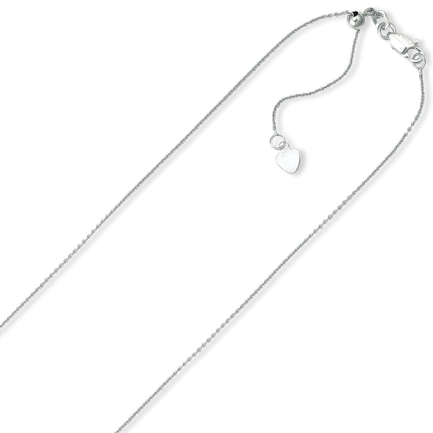 1MM Solid Adjustable Cable Chain Necklace Real 10K White Gold Up to 22 Outlet Store Cheap Online