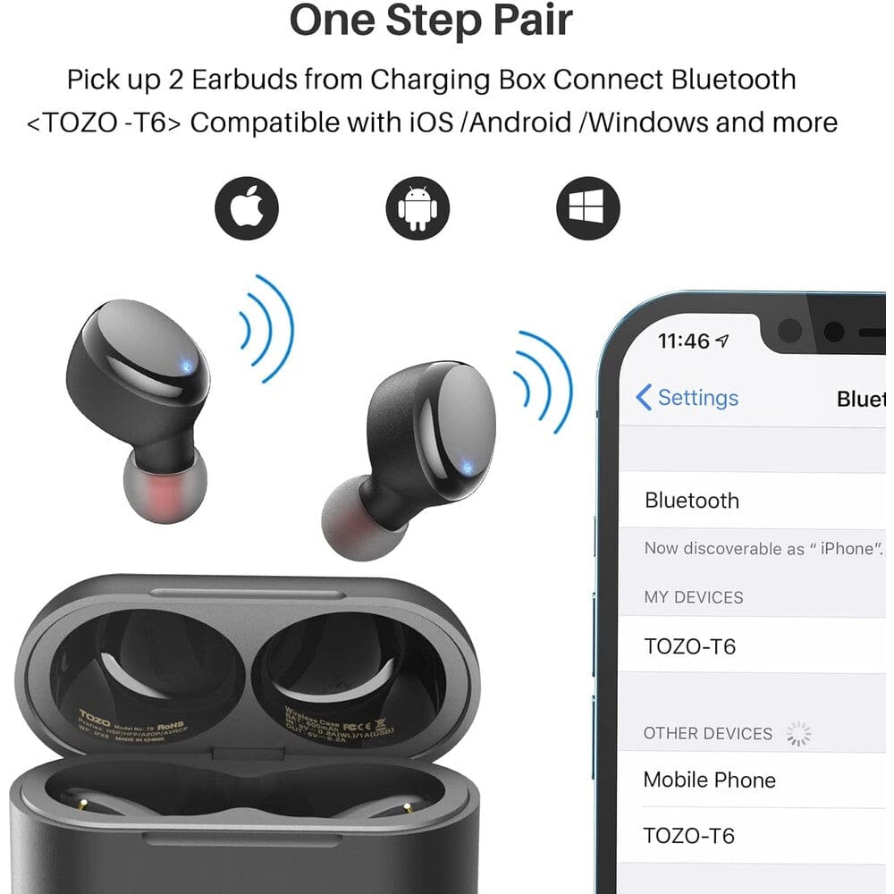 TOZO T6 (Classic Edition) True Wireless Earbuds Bluetooth 5.3 Headphones For Sale Wholesale Pice