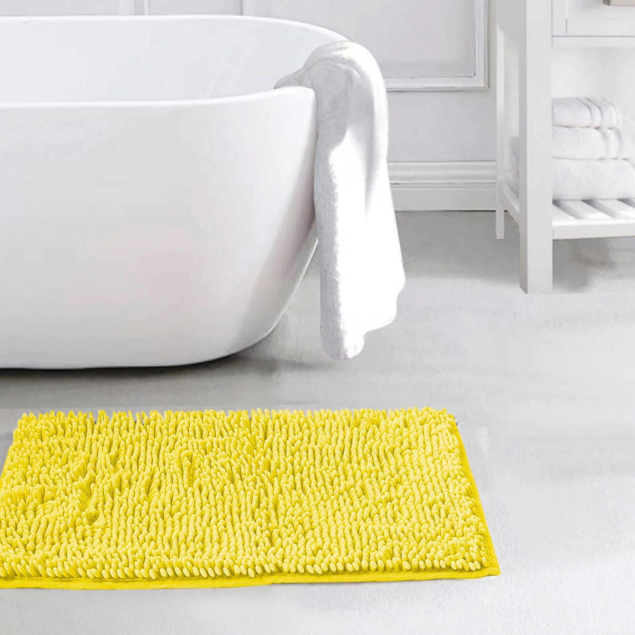 Slip-Resistant Shag Anna Chenille Soft Absorbent Bath Mat Bathroom Rug 17 x 24 Get Authentic For Sale