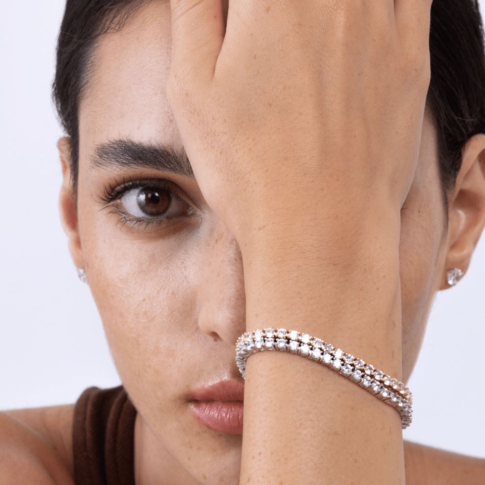 3.50ct TW Round-Cut Natural Diamond Tennis Bracelet 14K White Gold 7 Inch Cheap Sale View