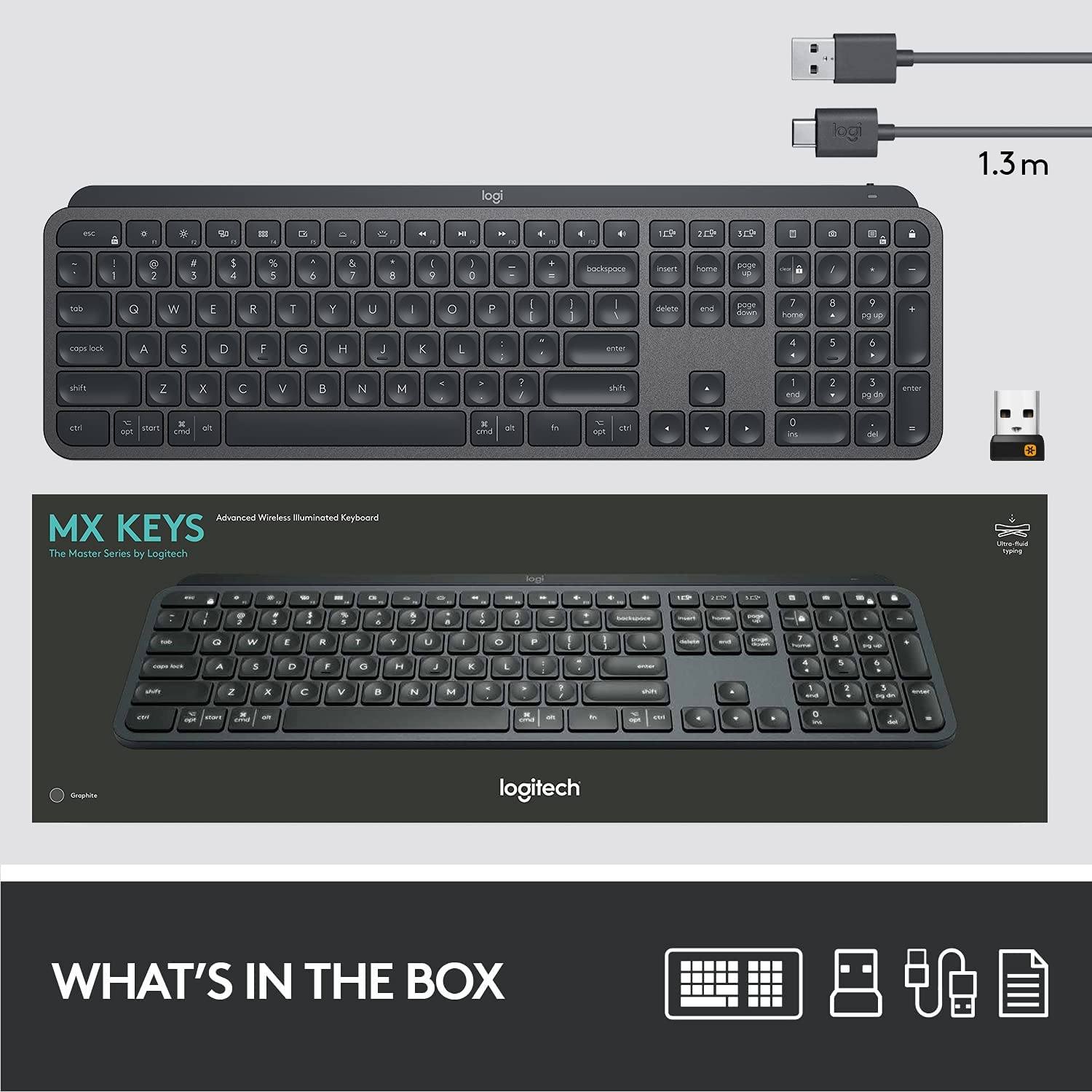 Logitech MX Keys Advanced Wireless Illuminated Keyboard Cheap Pice Outlet Sale