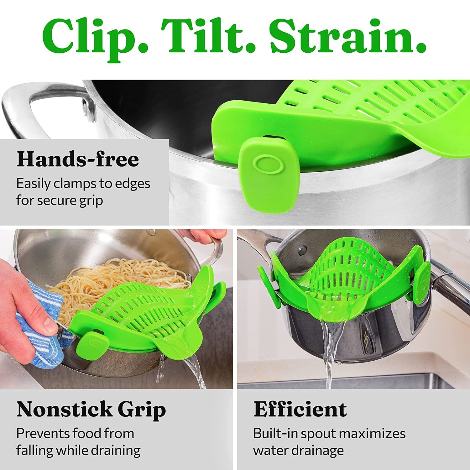 Adjustable Silicone Pot Strainer and Pasta Strainer Perfect Sale Online