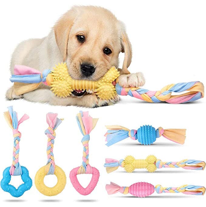 6-Pack: Puppy Teething Chew Toys with Interactive Ropes Cheap Sale Shop For