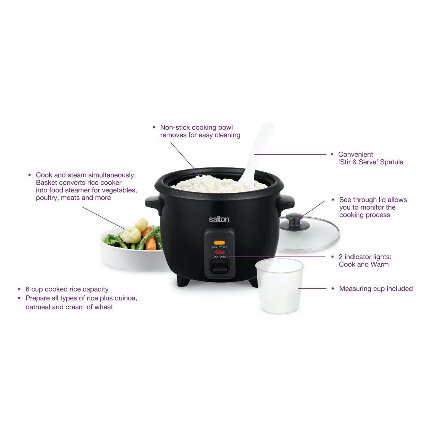 Salton Automatic 6-Cup Rice Cooker Outlet Recommend