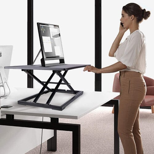 32 Height Adjustable Stand Up Desk Converter Gas Spring Desk Riser Converter Sit to Stand Clearance Geniue Stockist