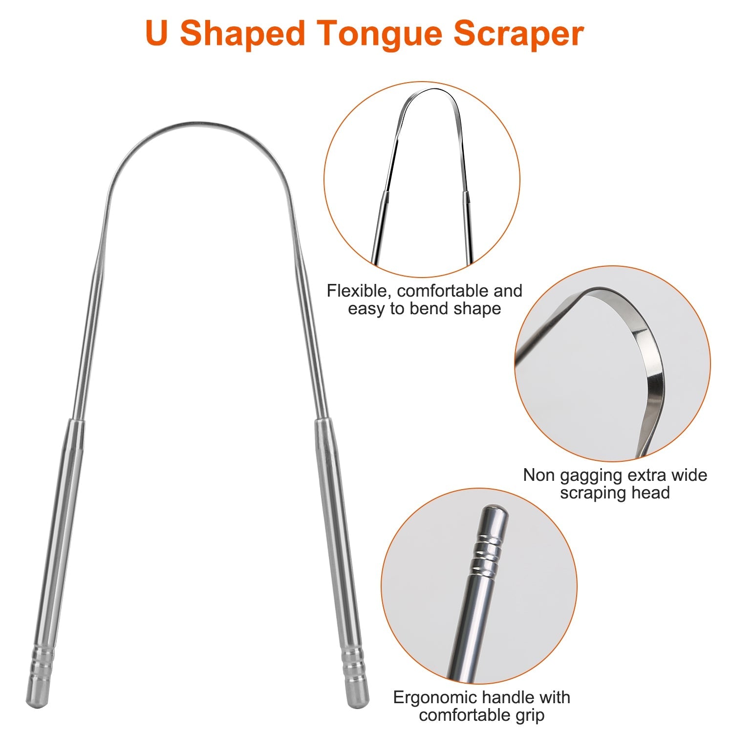 2-Pieces: Tongue Scraper Cleaner Stainless Steel Pictures Cheap Pice