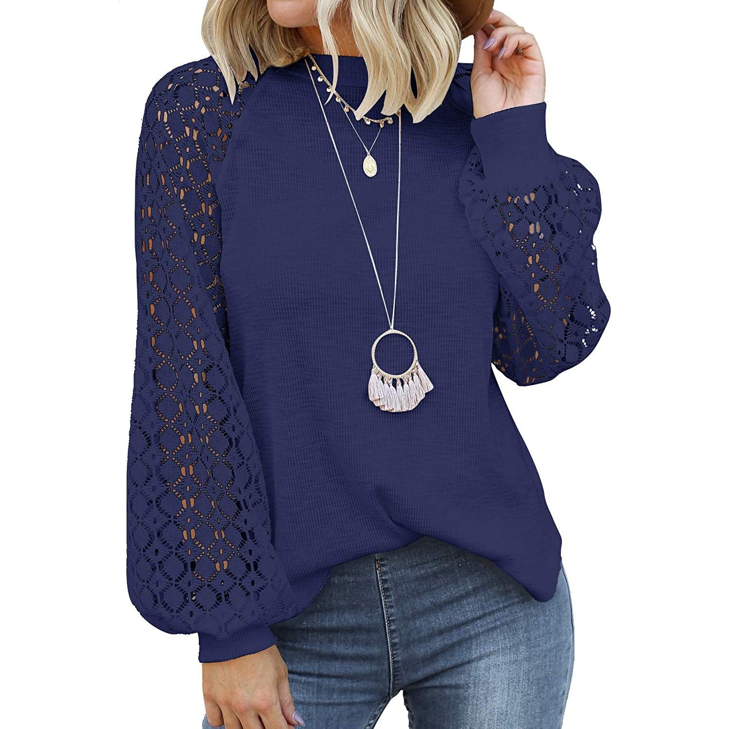 Women's Long Sleeve Lace Top Buy Cheap Genuine