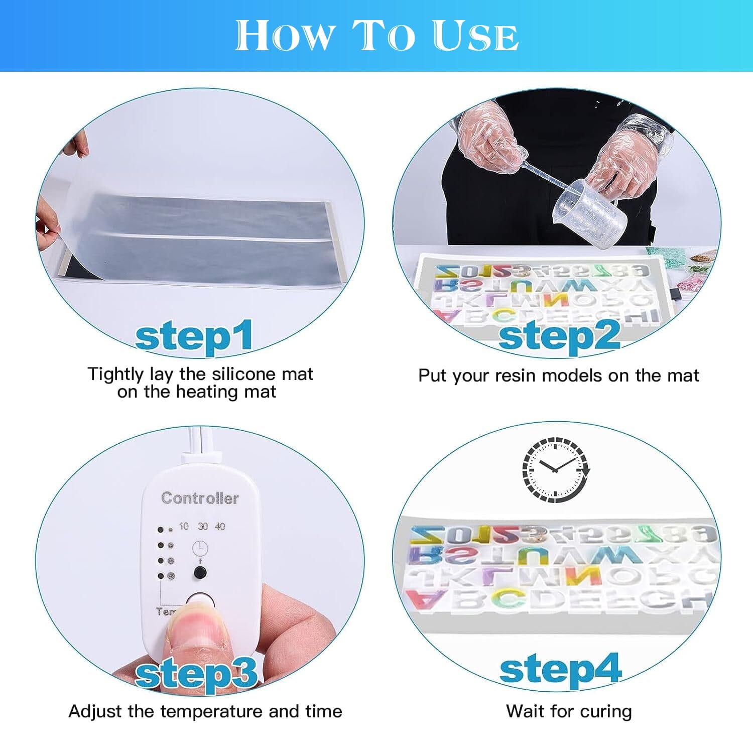 Curing  Machine Silicone Resin Heating Mat with Smart Timer Outlet Collections