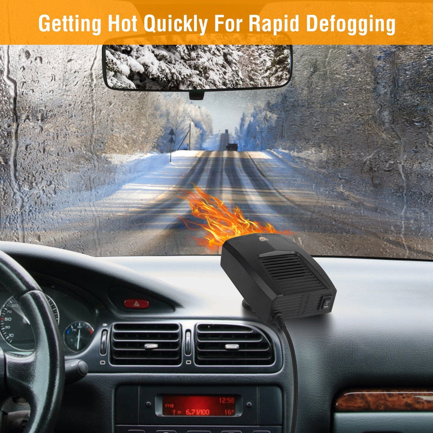 Portable Car Heater Heating Fan 2-in-1 Defroster Defogger Demister Windshield Heater Amazon Sale Online