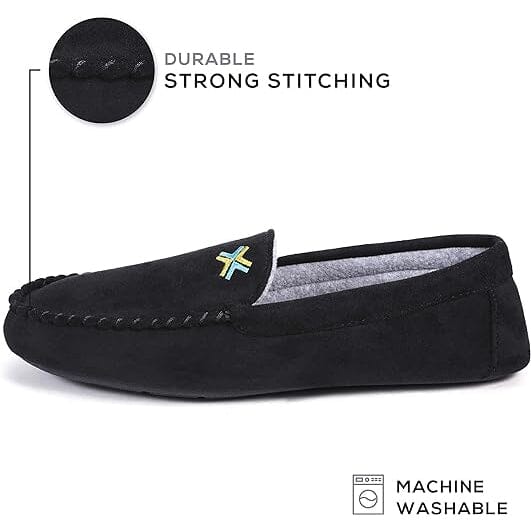 Roxoni Men Slippers, Suede Moccasin Slipper with Memory Foam Outlet Shop