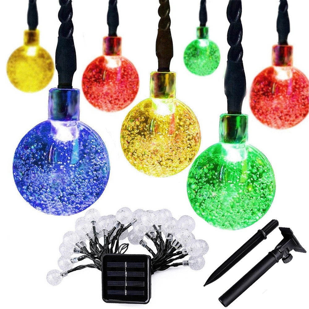 20 LED 16Ft Crystal Ball Solar String Lights Cheap Sale Footlocker Pictures