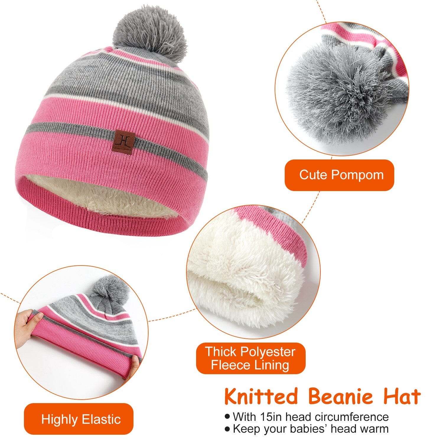 3-Piece Set: Winter Kids Knitted Warm Beanie Hat and Glove for 4-7 Years Old Really For Sale