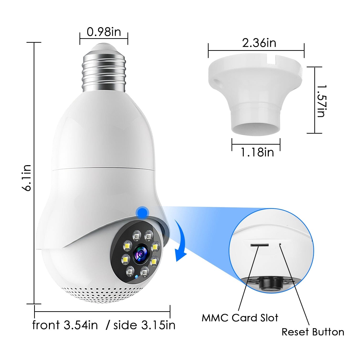 E27 WiFi Bulb Camera 1080P FHD WiFi IP Pan Tilt Security Surveillance Camera Inexpensive Sale Online