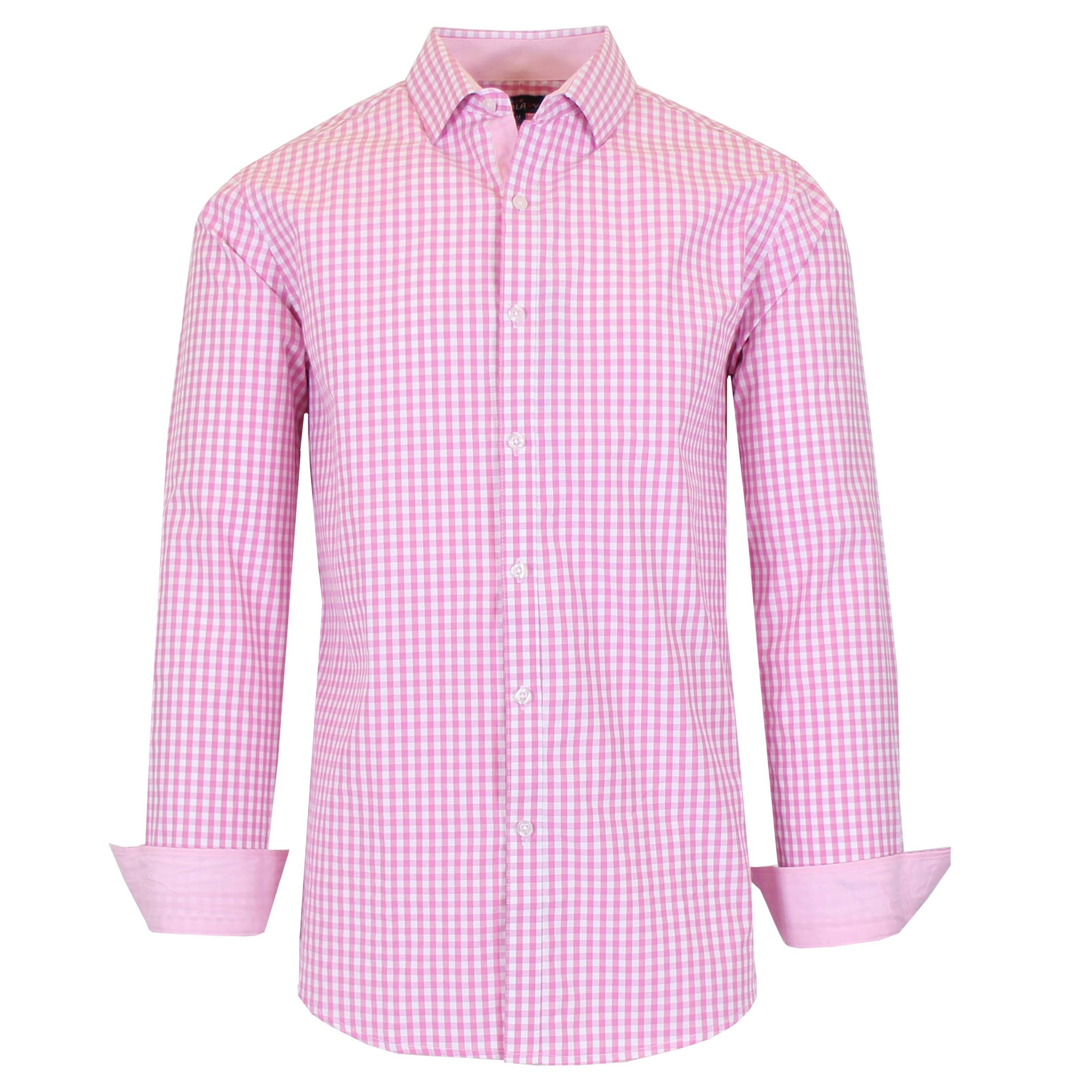 Men's Long Sleeve Slim Fitting Gingham Pattern Dress Shirts 2025 New Cheap Online