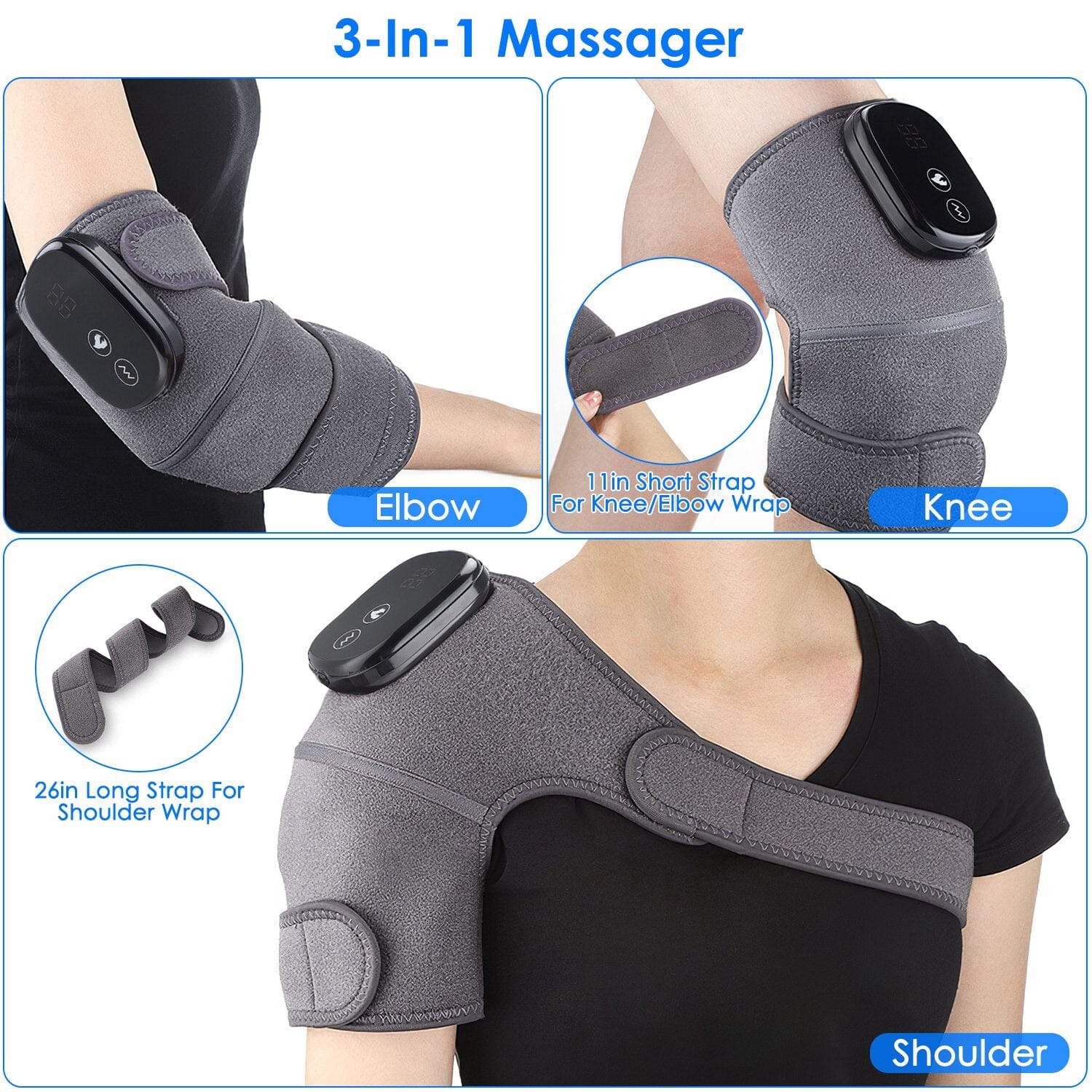 3-in-1 Heated Pads Massager with 3 Level Vibration Shop Offer Cheap Online