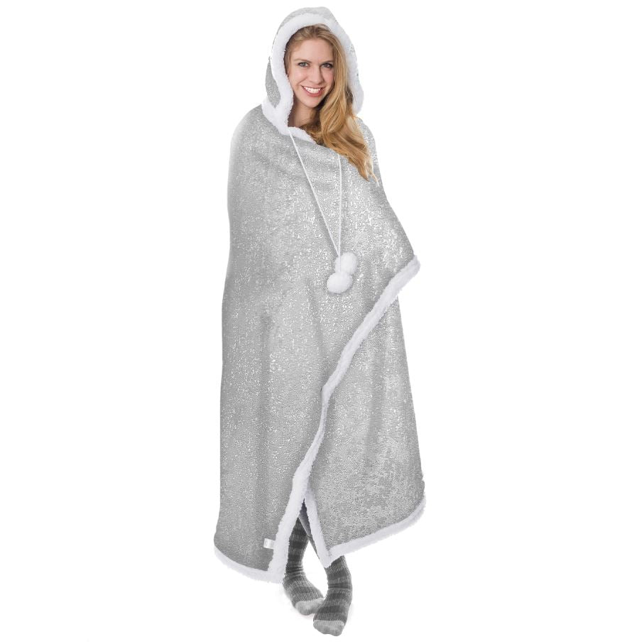 Ultra Soft Sparkle Chic Hooded Throw Blanket Clearance New Arrival