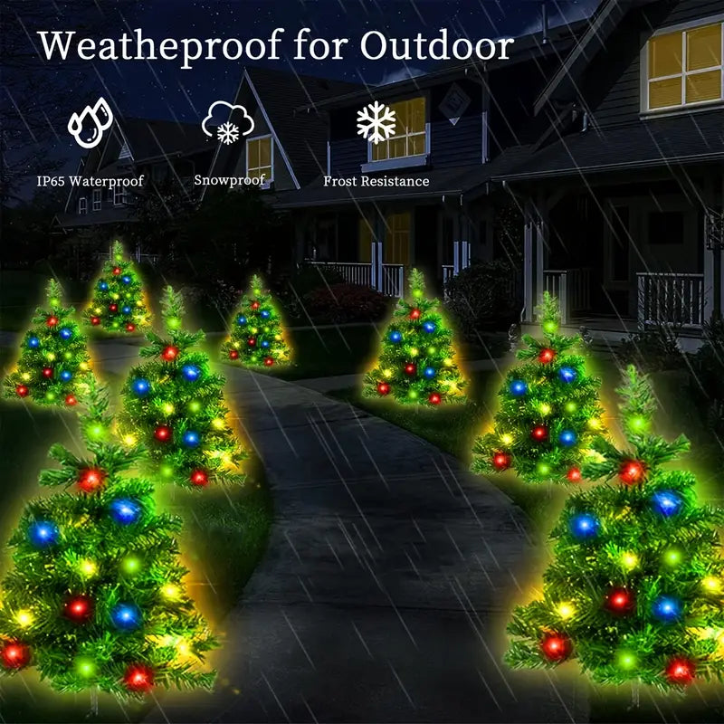 2-in-1 Solar Christmas Tree Lawn Light Sale High Quality