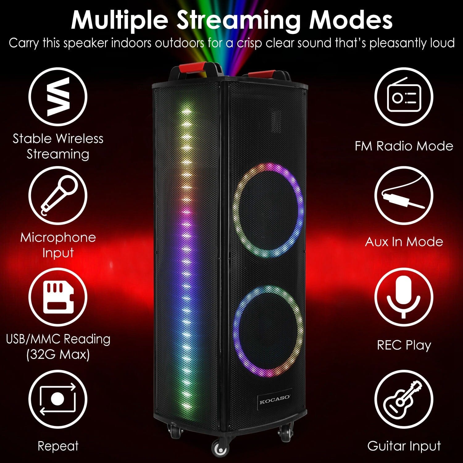 Portable Wireless Party Speaker Colorful Lights DJ PA System Sale Ebay