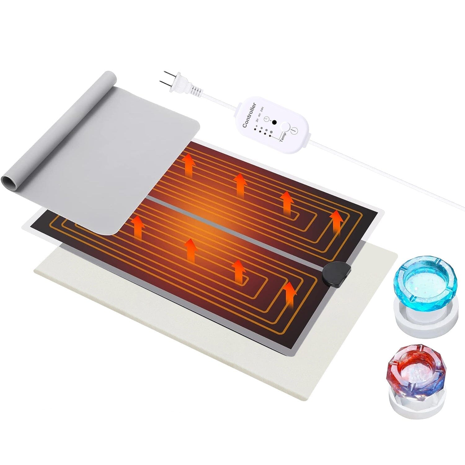 Curing  Machine Silicone Resin Heating Mat with Smart Timer Outlet Collections