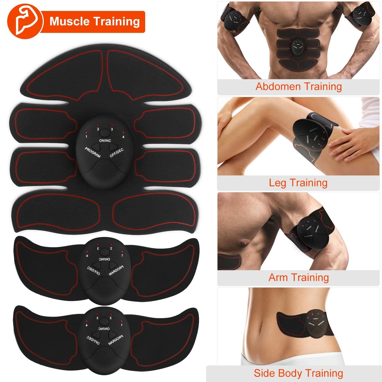 Abs Stimulator Muscle Toner EMS with 6 Modes Free Shipping Largest Supplier