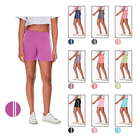 4-Pack: Women's Ultra-Soft Stretchy Athletic Workout Yoga Shorts with Stripes Get To Buy Cheap Pice