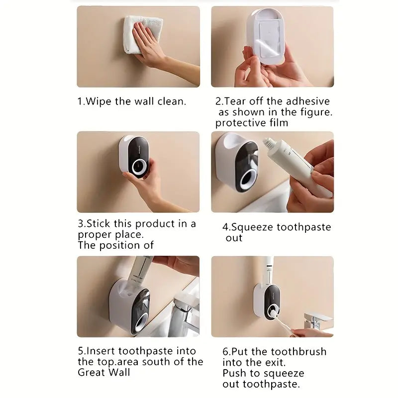 2-Pack:  Wall-Mounted Automatic Toothpaste Dispenser Discount Best Sale