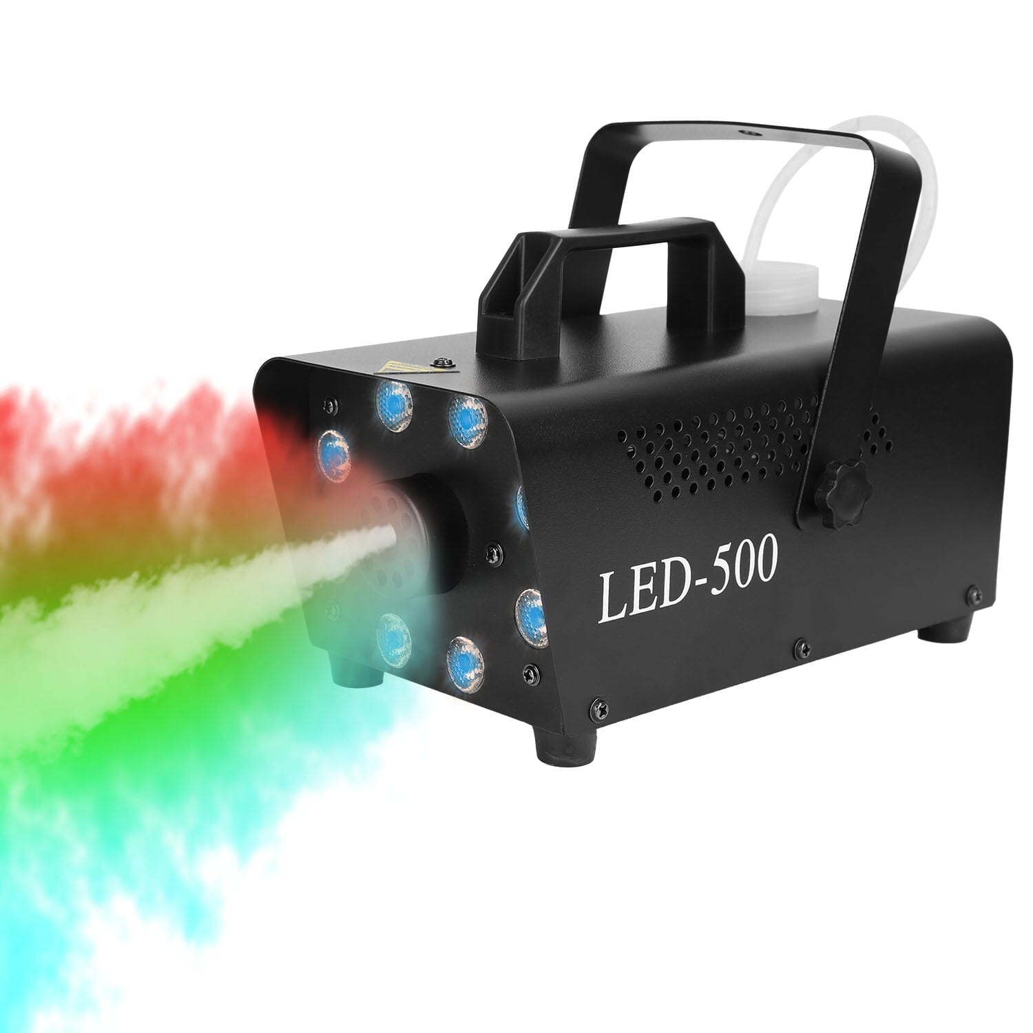 500W Fog Machine 2000CFM Colorful Smoke Machine with 8-Pieces LEDs 5 Lighting Effects 3-Level Brightness Clearance How Much