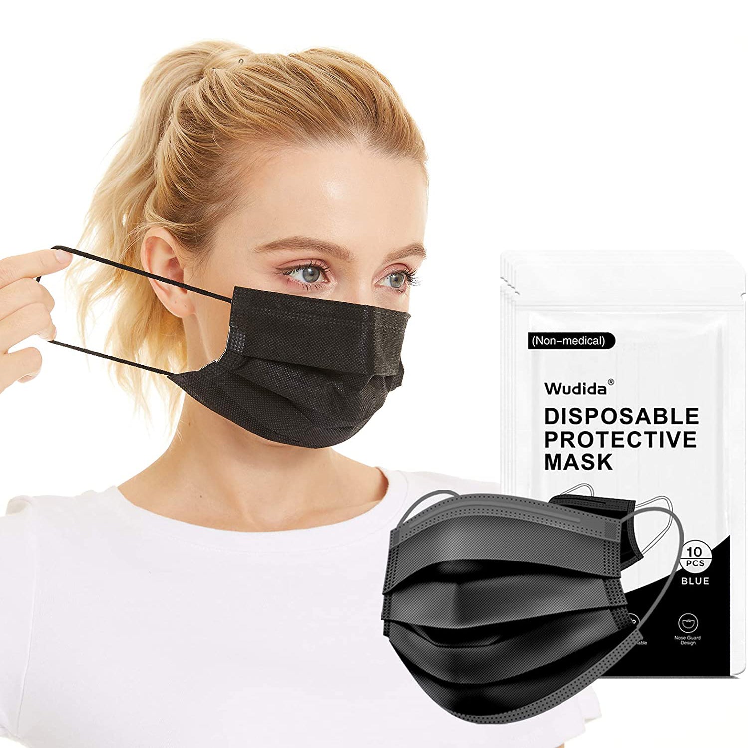 3-Ply Non-Woven Cup Dust Disposable Face Masks with Elastic Earloop Free Shipping Original