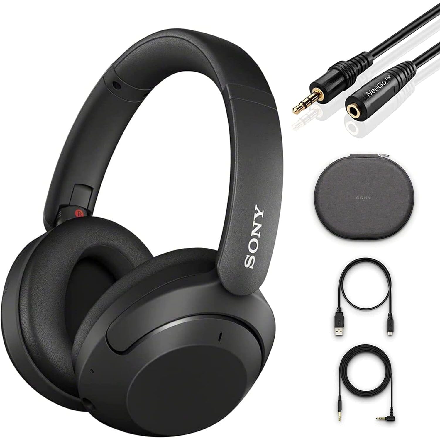 Sony Wireless Noise Cancelling Headphones WH-XB910N Bluetooth Headset + NeeGo 3.5mm Extension (Refurbished) Discount Recommend