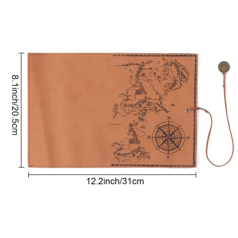 PU Leather Rollup Pen Bag Vintage Creative Map Pencil Case Cost For Sale