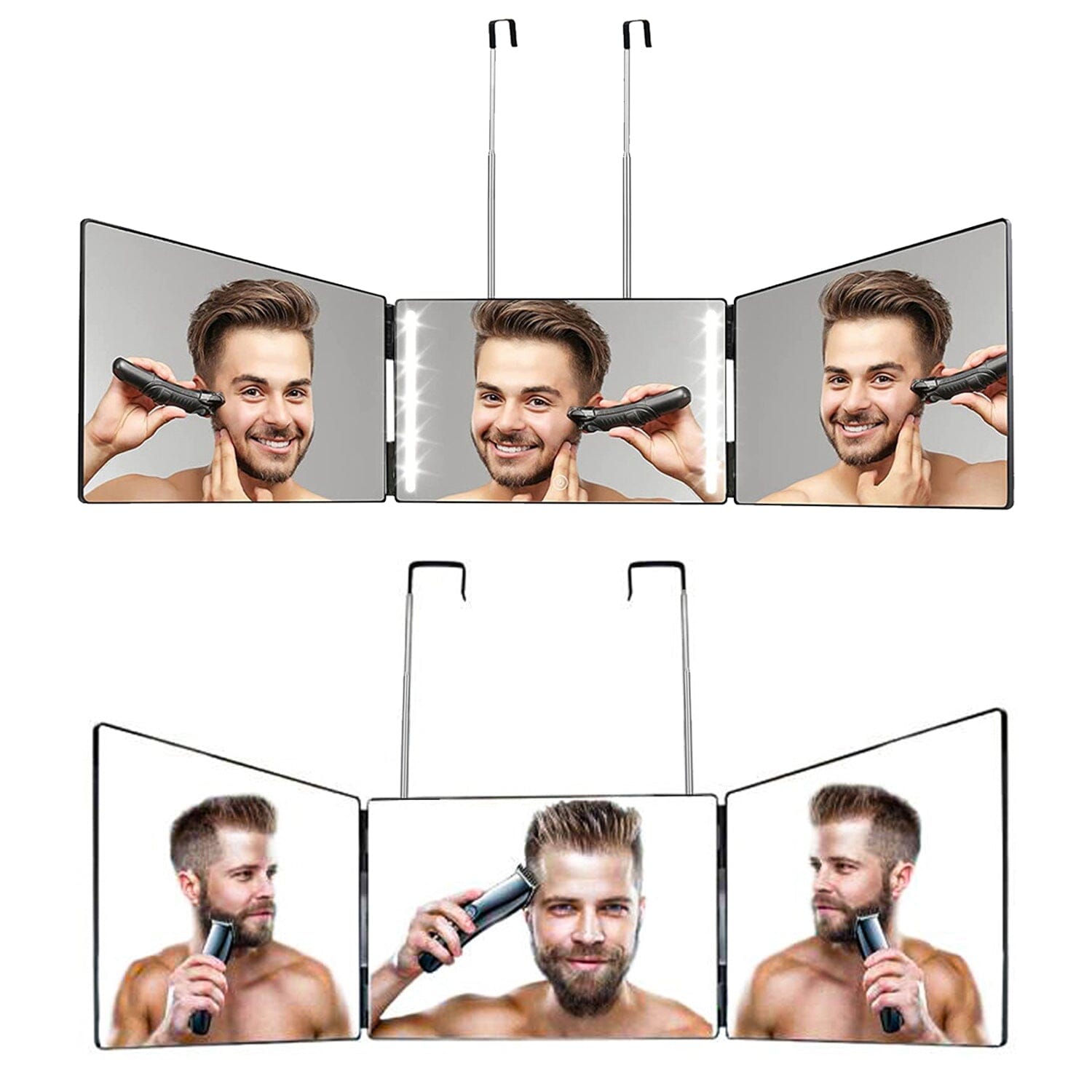 Tri-Fold Mirror with Telescopic Hanger Recommend Sale Online