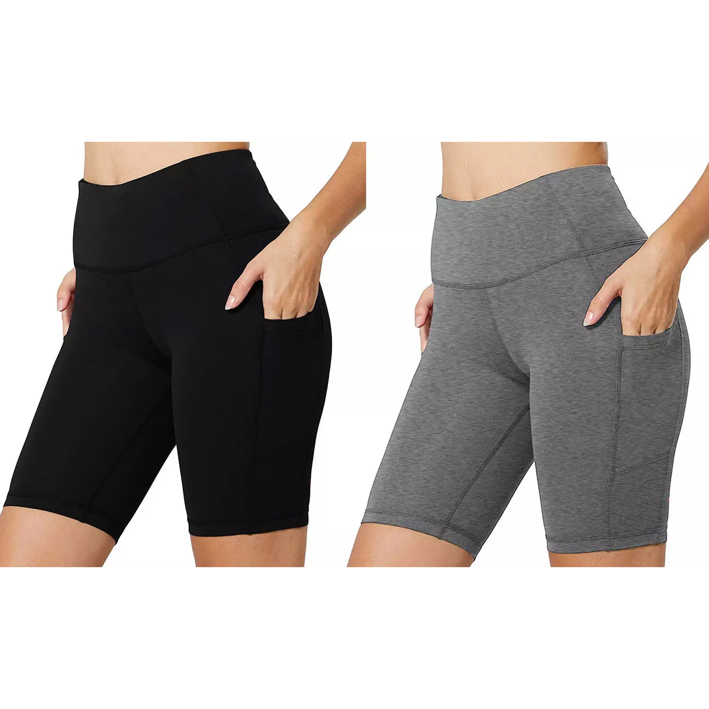 2-Pack: Women High Waist Workout Yoga Side Pocket Compression Cycling Shorts Cheap 100% Authentic