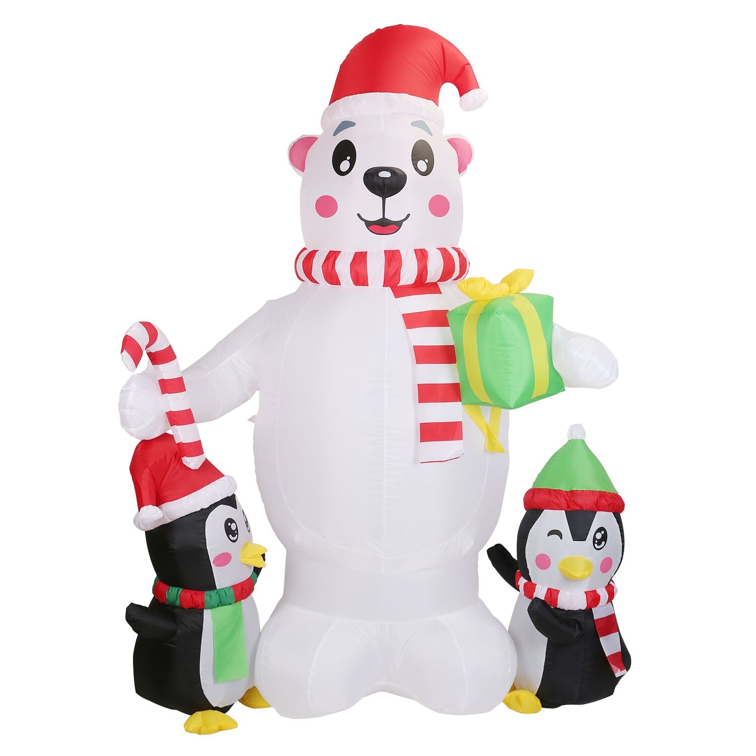 5.9Ft Christmas Inflatable Polar Bear and Penguin Blow Up Yard Outdoor Decoration with LED Visit New For Sale