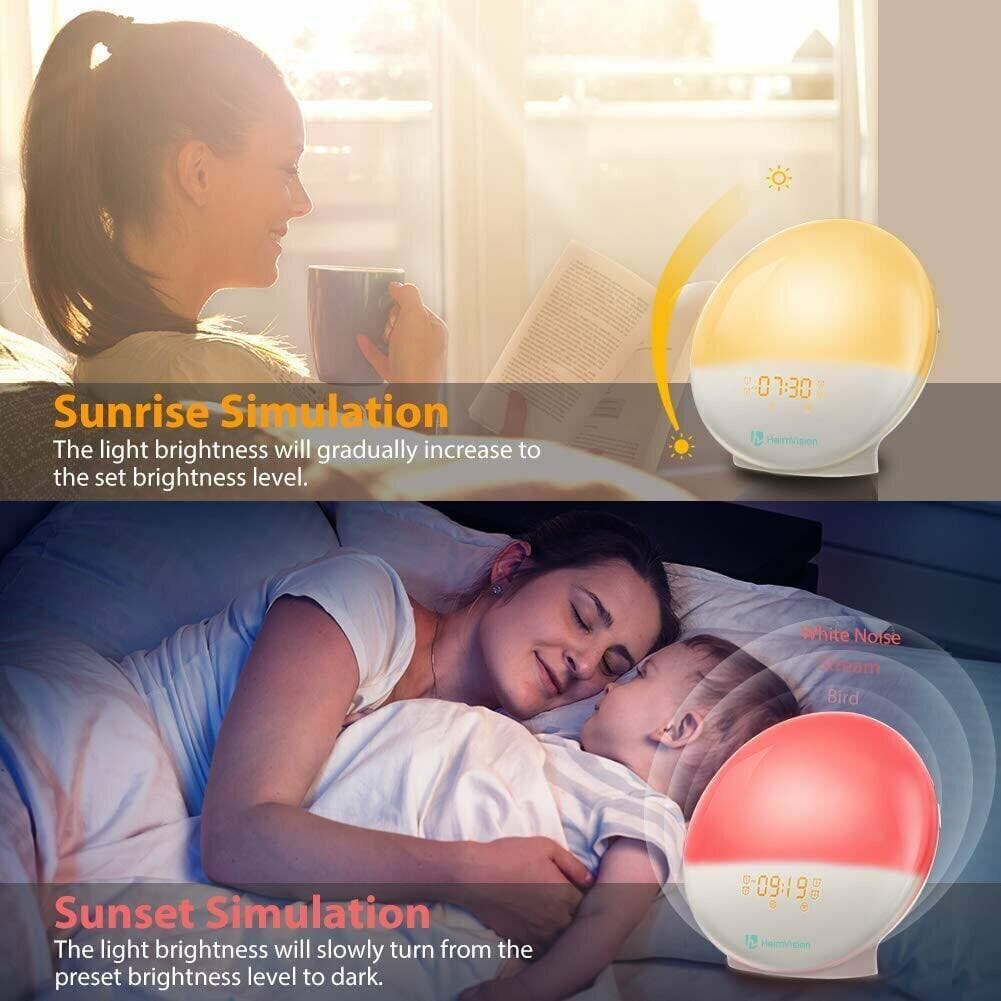 Heimvision A80S Wake Up Light Sunrise Alarm Clock for Adults & Kids, Work with Alexa (White) Free Shipping Hot Sale