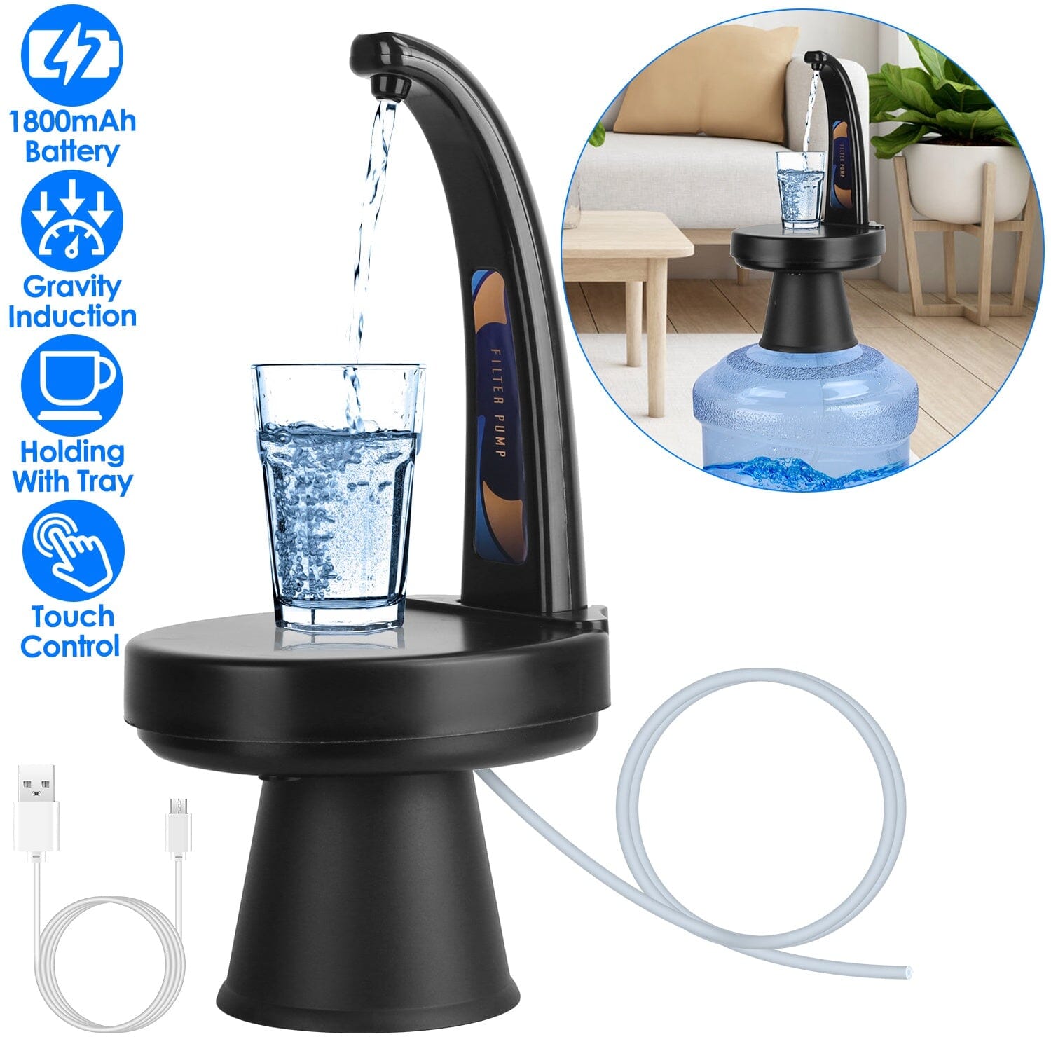 Water Bottle Dispenser USB Rechargeable Mini Water Jug for 1-5 Gallon Water Jugs Fashionable Sale Online