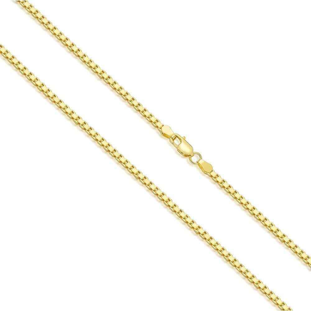 14K Gold Plated 925 Sterling Silver 1.5MM Box Chain Necklace Cheap Browse