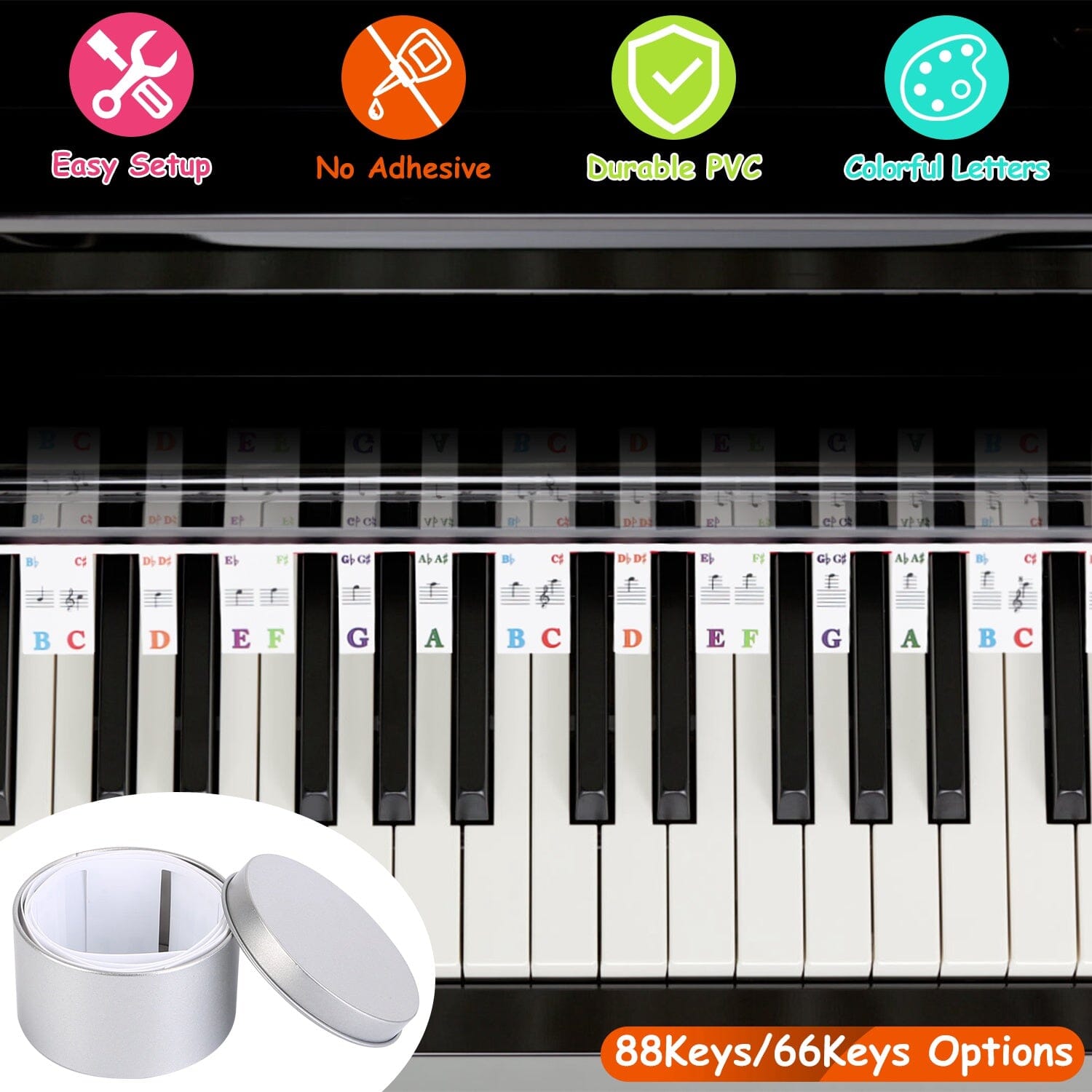 Removable PVC Piano Keyboard Stickers Discount Fast Delivery