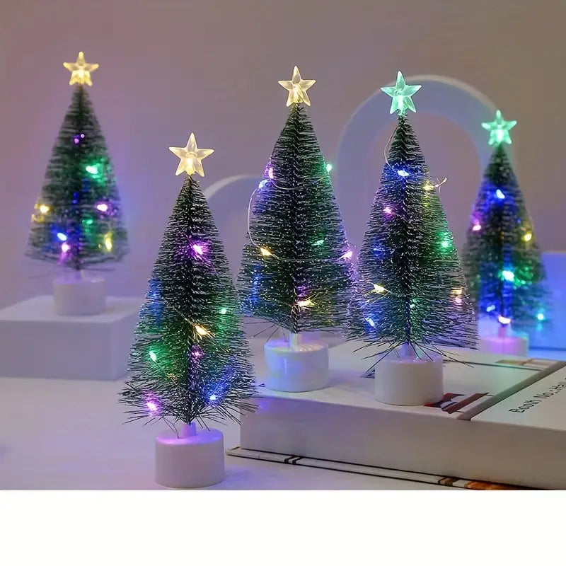 Mini Lighted Colorful Christmas Tree with LED Night Light Acrylic Artificial Sale 100% Authentic