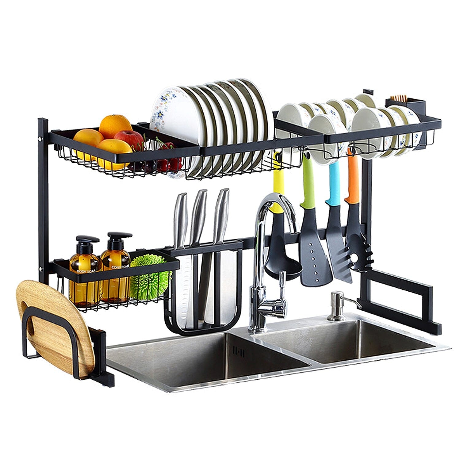 2-Tier Over the Sink Dish Drying Rack Inexpensive