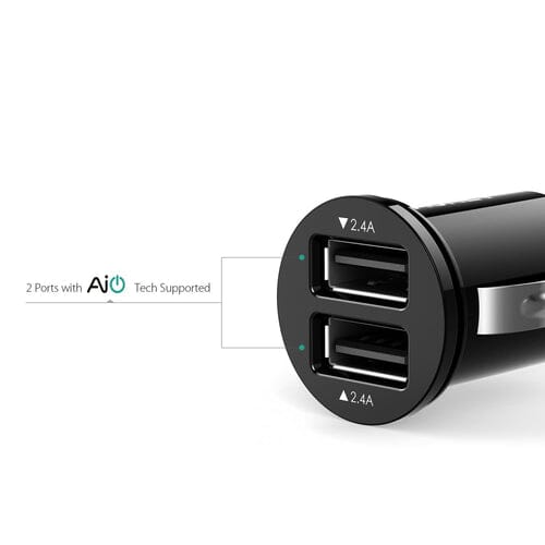 Aukey Universal True AiPOWER 24W 4.8A Dual Port Car Charger (Refurbished) Extremely Cheap Online