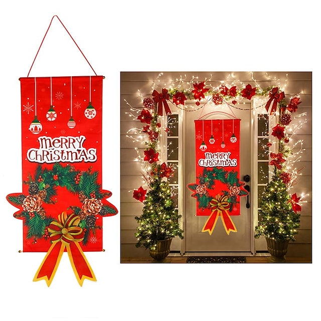 Christmas Door Hanging Flag Decor Discount For Nice