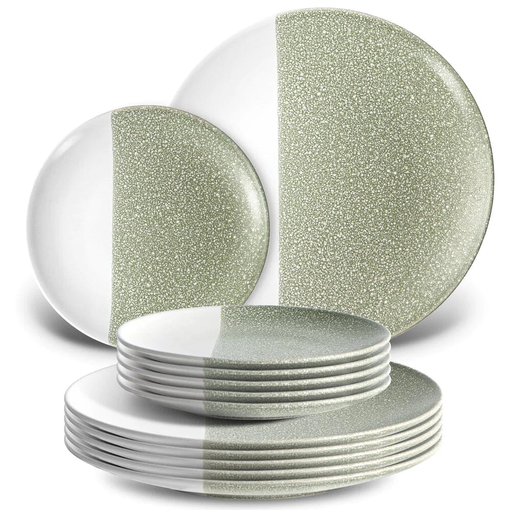 12-Piece: HITECLIFE Dinner Plates Set Free Shipping Factory Outlet