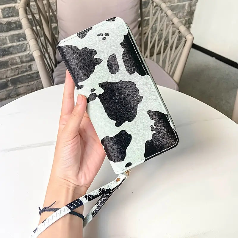 Women's Cute Versatile Faux Leather Cow Print Long Wallet Largest Supplier For Sale